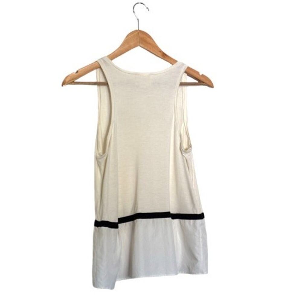Band of Outsiders Challah Tank Girl. Size Medium 2 Cream Black White Scoop Neck - Picture 3 of 6